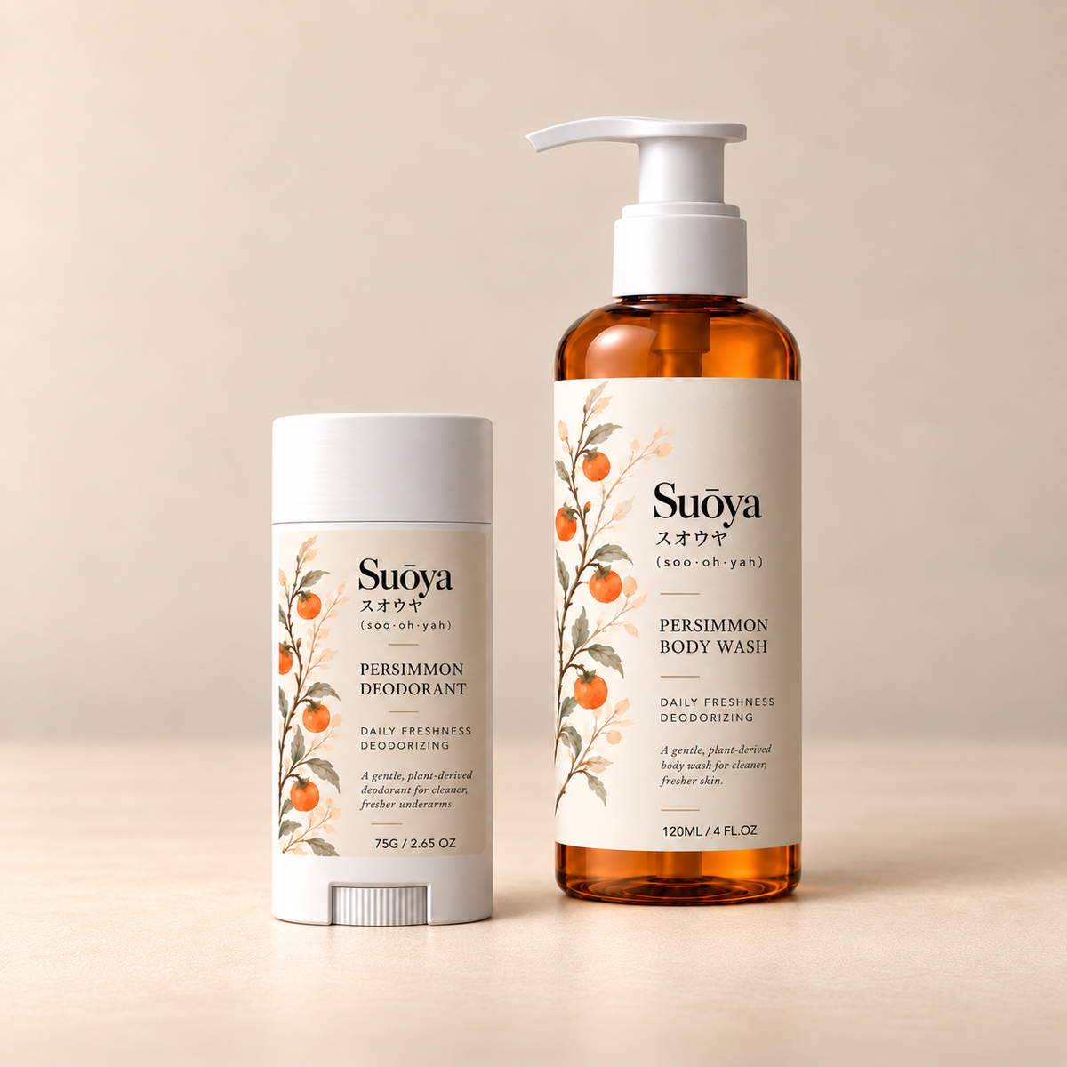 [LIMITED TIME OFFER] Persimmon Body Wash + Persimmon Deodorant Stick Bundle